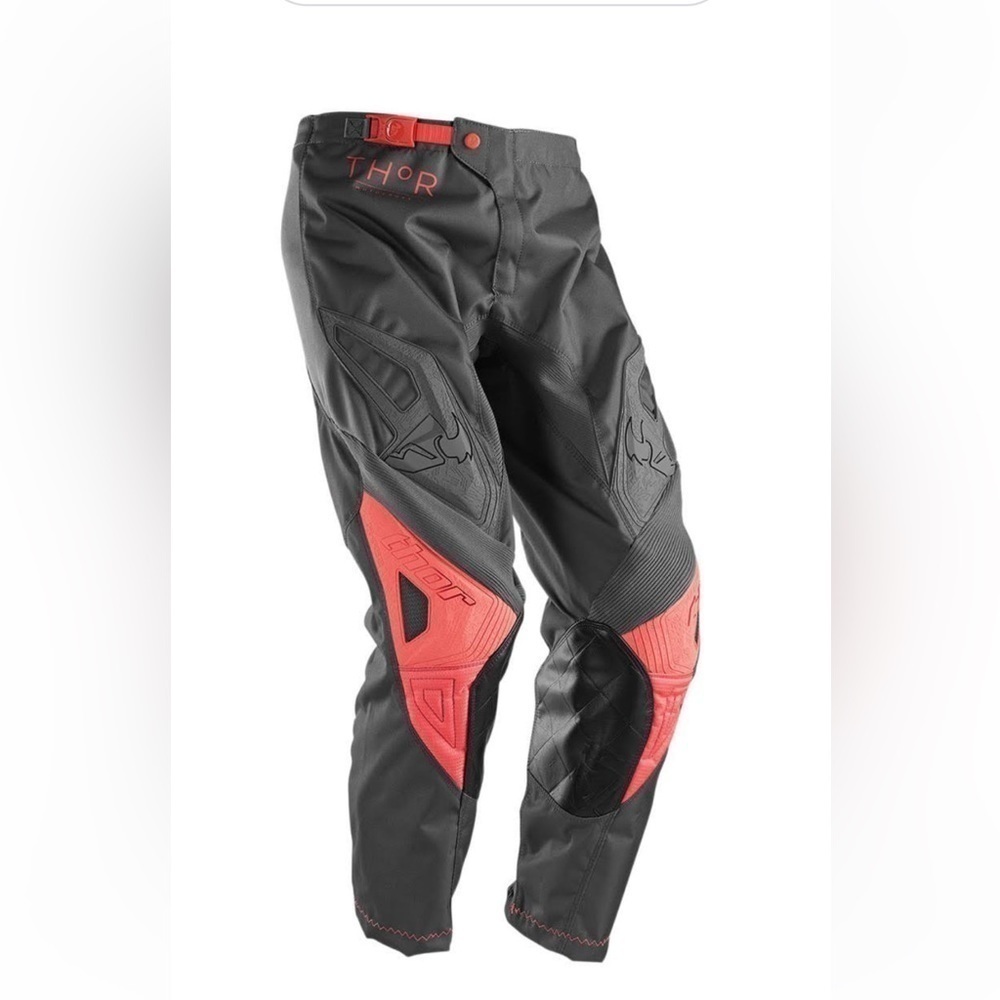 THOR Women's Phase Clutch Pants charcoal coral motocross pants leather sz 5/6